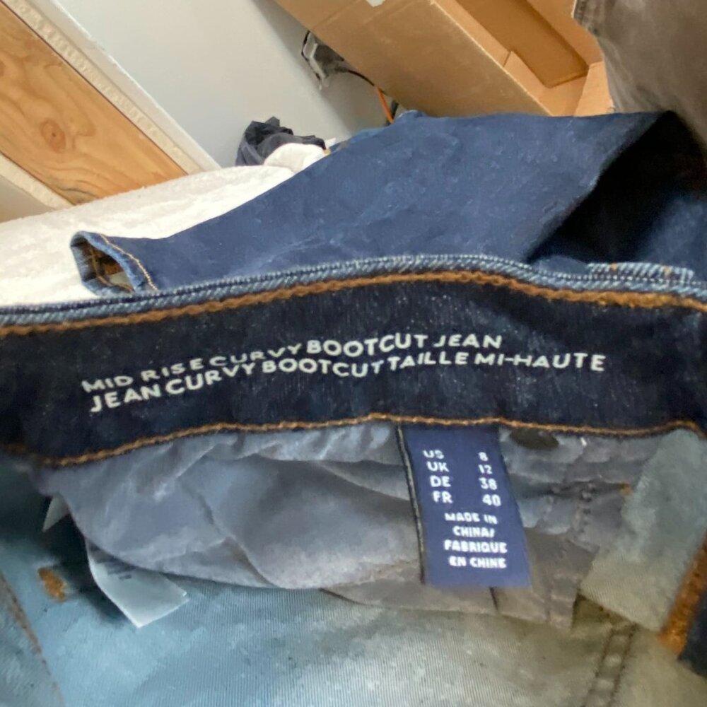 Lands End Womens Jeans Size 30 Mid Rise Curvy Bootcut Blue Cotton Blend - Picture 6 of 15